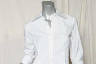 CAROLINA HERRERA Womens White Button Down Casual / Dress Stretch Shirt 
