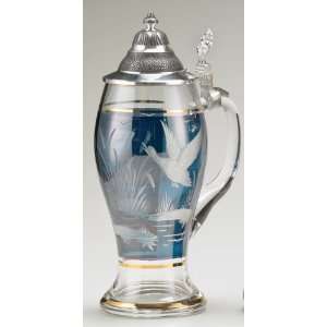 CRYSTAL BLUE DUCK STEIN 