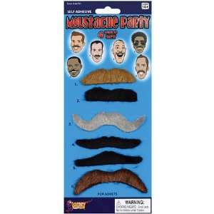 Moustache party self adhesive   card of 6 Toys & Games