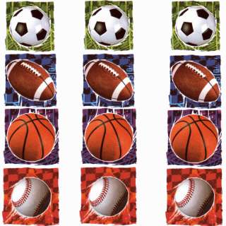 MIXED SPORTS EDIBLE CUPCAKE TOPPER DECORATION IMAGE  