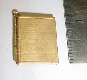Vintage Brass Book Locket   Plain Shells  