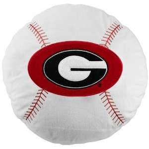  Georgia Bulldogs White 16 Team Logo Baseball Pillow 