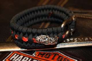 The ULTIMATE Harley Davidson Paracord Survival Bracelet Black  