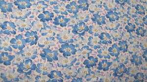 Yard Blue Floral Feedsack Cotton Fabric Quilt Shop  