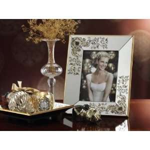   Mirrored Border Picture Frame With Medallion Design