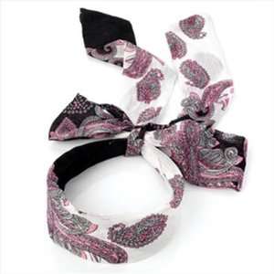  Pink Paisley Print Headband & Tail AJ21482 Beauty