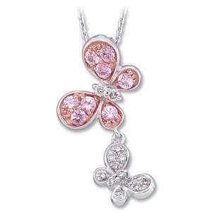 Elegant and Stylish 1/10 ct. tw. 14K White Gold and Rose Gold Plated 