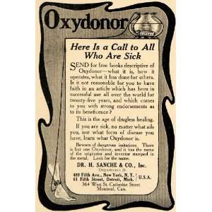  Ad Oxydonor Booklets Sickness Dr. H. Sanche   Original Print Ad Home