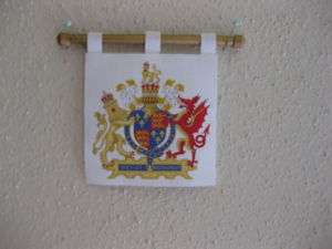 Tudor Medieval royal coat of arms dollhouse tapestry  