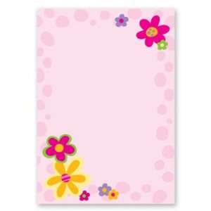  Colorful Flowers Pink Polka Dot Notepad