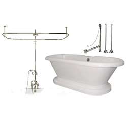 71 Acrylic Double Ended Pedestal Tub & Shower Package  
