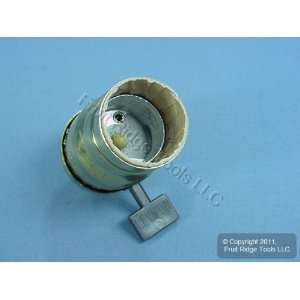 Leviton Key Turn Knob Light Socket Brass Lamp Holder Electrolier 1/8 