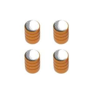  Golf Ball   Golfing Tire Rim Valve Stem Caps   Orange 