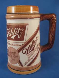 Japan Beer Mug Stein Schlitz Miller Schafer Gunther WOW  