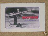 Mayhem Paintball Gun Owners & Illstrd Part Manual  