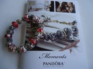 LOT Pandora Catalog and European Style Charm Bracelet.Charm MOM  