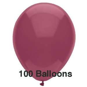  100 Party Balloons   11 Round Latex, Deep Burgundy Toys 