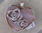 diamond flower heart pendant  