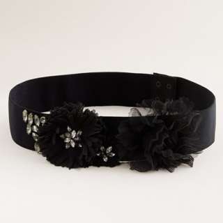 Jeweled elastic flower belt   belts   Womens accessories   J.Crew