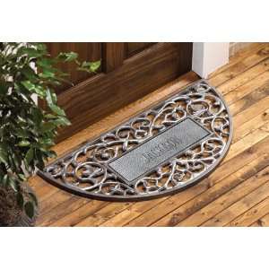  Personalized Filigree Arch Welcome Mat Pewter Silver 