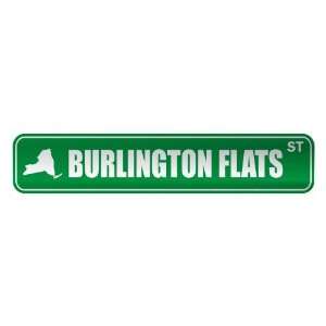   BURLINGTON FLATS ST  STREET SIGN USA CITY NEW YORK
