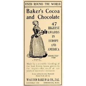 1906 Ad Bakers Cocoa Chocolate Walter Dorchester   Original Print Ad