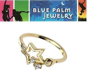   Gold Star and Heart CZ Adjustable Toe Ring Amazing Body Jewelry  