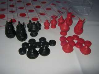 THAI CHESS (MAKRUK) WOOD WITH TRADITIONAL red and black  