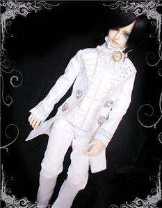 510# Prince White Suit/Outfit 1/3 SD17 BJD Boy Dollfie  