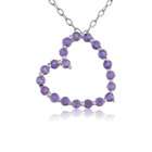 Joolwe Sterling Silver and Genuine Amethyst Heart Pendant