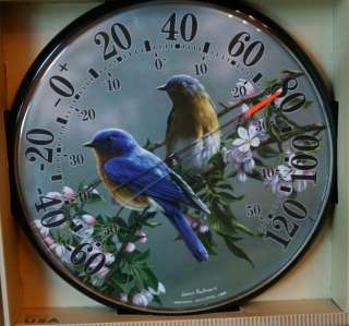 Large Bluebird Thermometer Indoor Outdoor Garden 12  