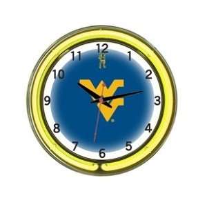  West Virginia Mountaineers 18 Neon Wall Clock Sports 