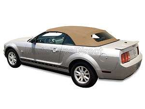 Mustang Convertible Top, 2005 2011, Tan Stayfast Cloth, Glass Window 