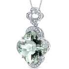   Lilly Cut Large 13.00 carats Sterling Silver Green Amethyst Pendant
