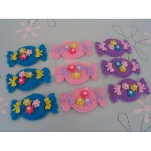  Padded Felt Candy w/ Beads Applique60 Pieces (3 Colors 