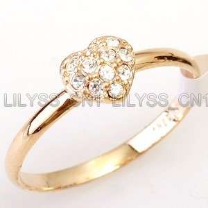 11ct Heart Ring 18K GP use Swarovski Crystal 530RG  