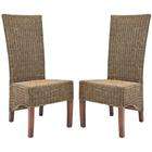  St. Criox Honey Wicker High Back Side Chairs (Set of 2)