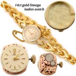 Vintage 14k gold Omega ladies wristwatch 14ct watch 585  