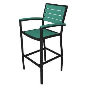   Euro Bar Height Arm Chair with Black Aluminum Frame, Aruba Patio