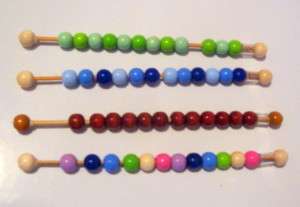Wooden Wood Bead Abacus Knitting Crochet Row Counter  