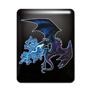  iPad Case Black Blue Dragon with Lightning Flames 