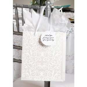 David Tutera Flocked Swirl Gift Bags with Printable Tags, Tissue and 