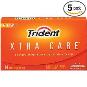 Trident Xtra Care Cooling Citrus Multipack, 10.6000 Ounce (Pack of 5 