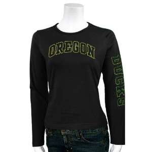  Oregon Ducks Ladies Black Ivy League Long Sleeve T shirt 