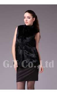 0332 Rabbit Fur Elegant Fashion women Vest waistcoat gilet sleeveless 