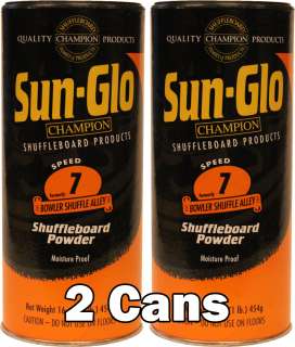 Sun Glo #7 Bowler Shuffleboa​rd Table Powder Wax 2 Cans  