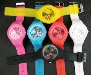 1Pc Hellokitty Jelly Silicone Wirst Watch For Girls  