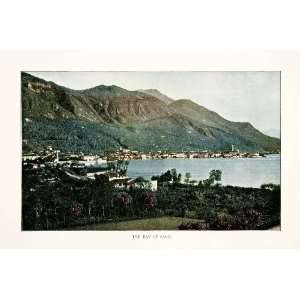  1905 Color Print Bay Salo Granada Italy Landscape 