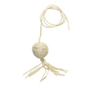   Natural Cornhusk and Raffia Cat Toy, Ball with String
