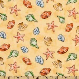  44 Wide Playing In The Sand Shells Cream Fabric By The 
